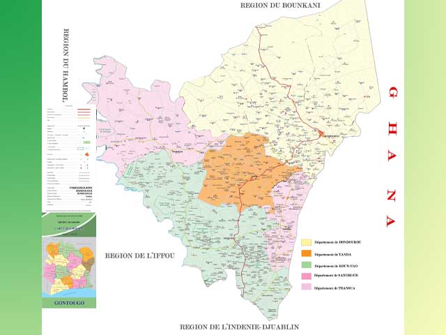 Carte postal de la région du Gontougo